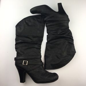 Black calf boots size 7 & 1/2
