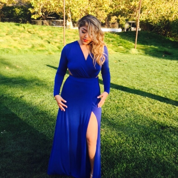 Blue open back dress - Picture 3 of 3