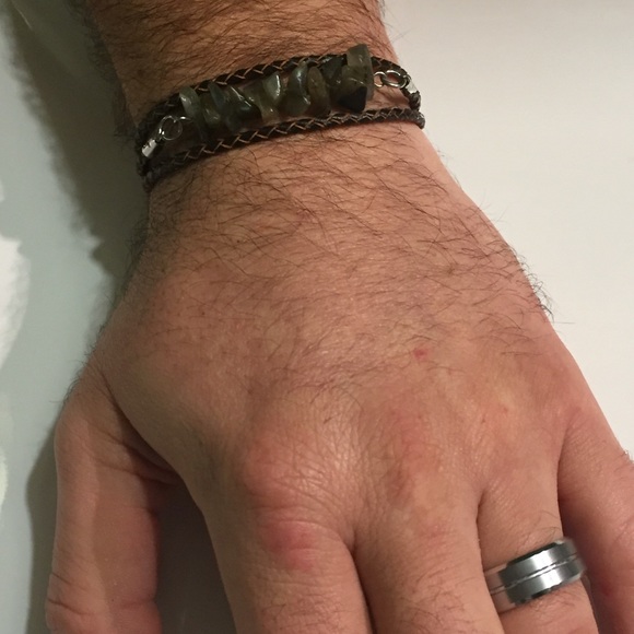olive dayne designs Accessories - Men's labradorite leather wrap bracelet olive dayne designs Accessories - Men's labradorite leather wrap bracelet