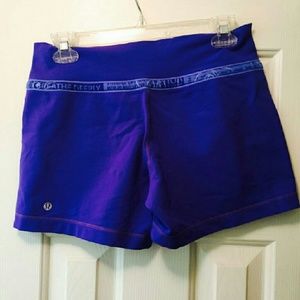 Lululemon purple workout shorts