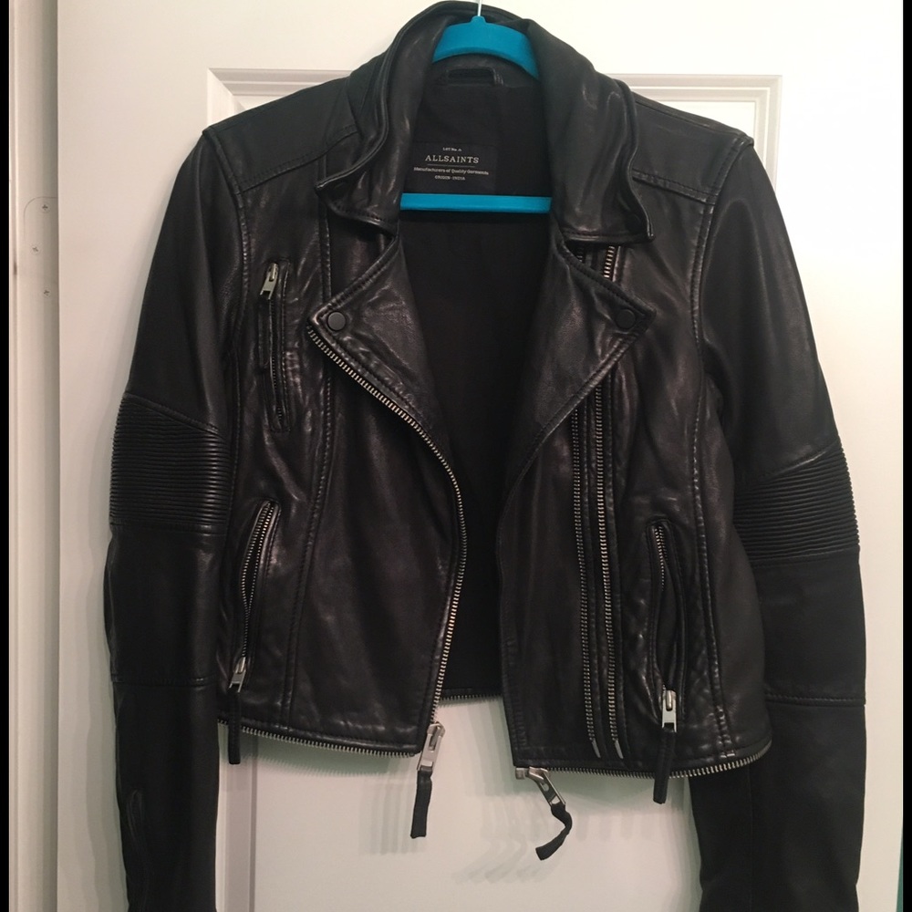 Black All Saints Leather Jacket