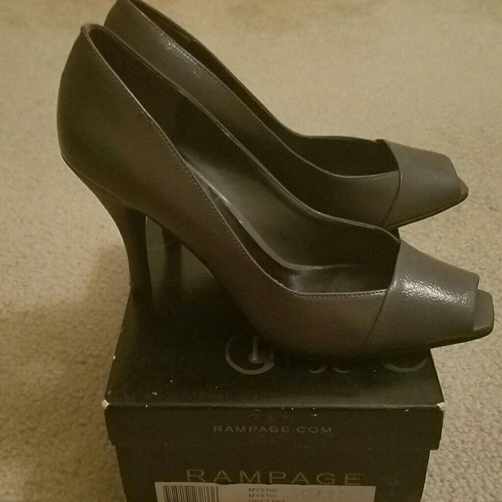 Grey Rampage peep toe heels