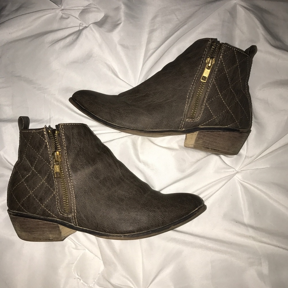 Target Merona Dark Gray Double Side Zip Booties