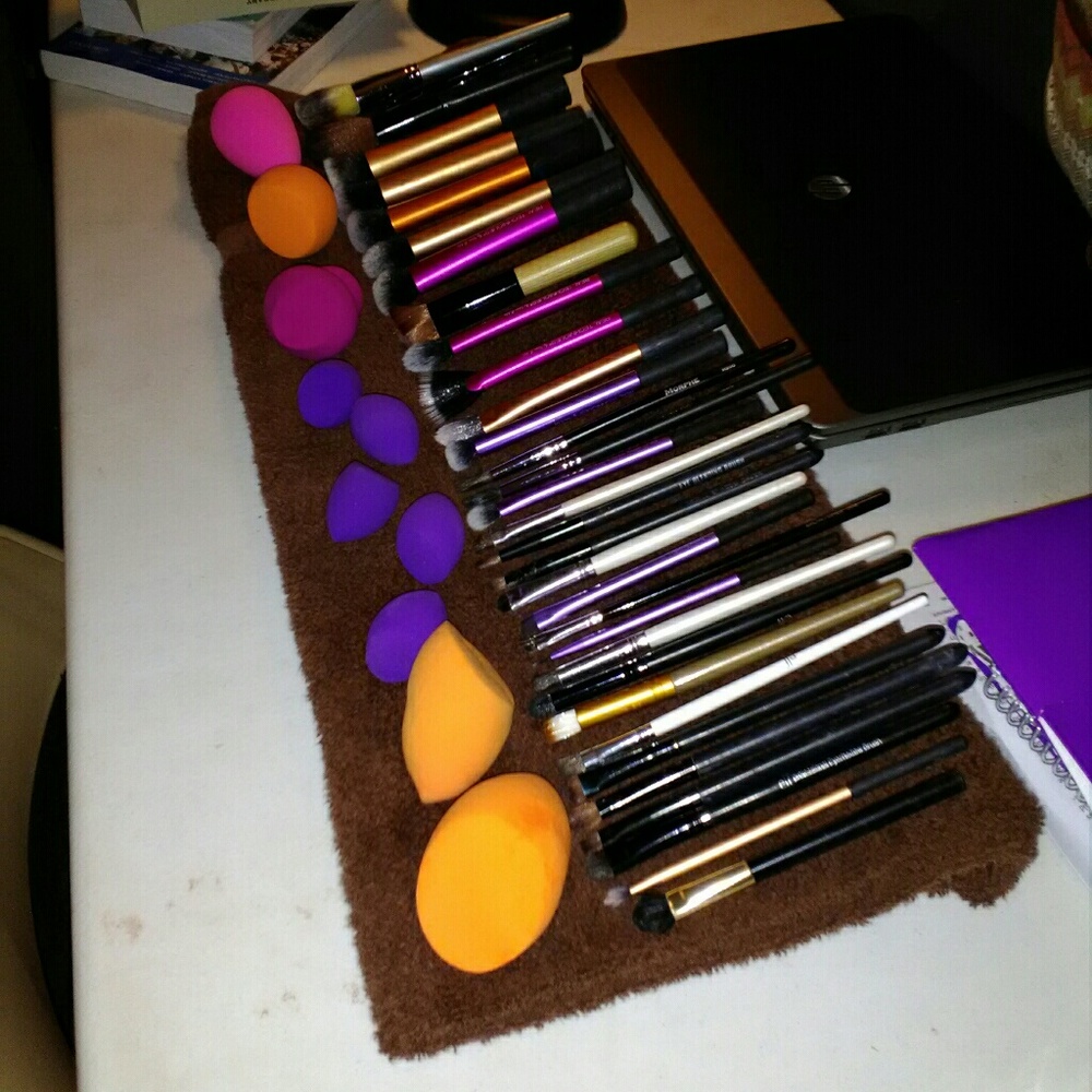 Tedious but now I have clean brushes and sponges!!