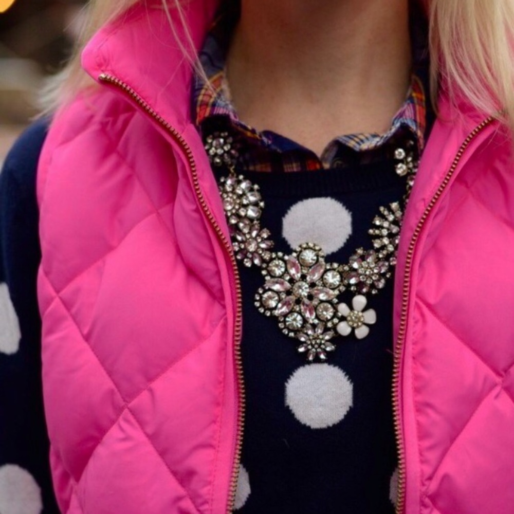 Jcrew Electric Pink Puffer Quilted Excursion Vest