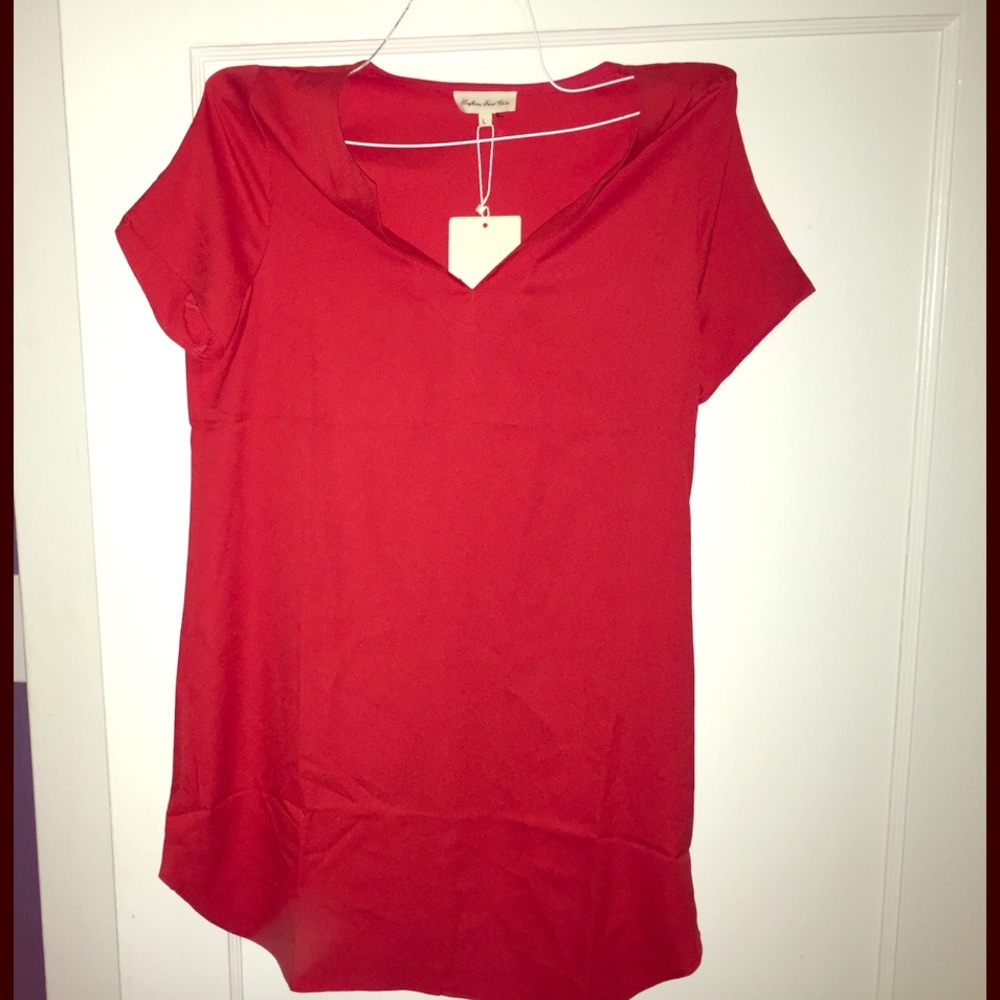 Red Vneck mini dress ** runs small **