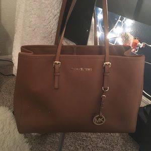 Michael Kors large brown leather bag