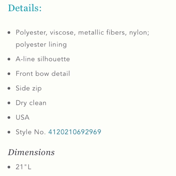 SZ 10 🎉HP🎉 Anthro Gatinet Bowed Skirt - Picture 5 of 6