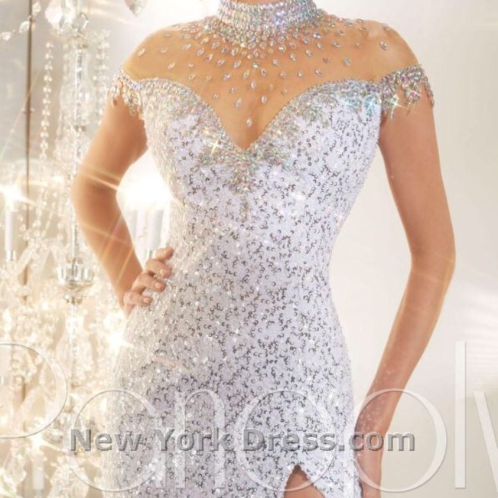 panoply white sequin dress 44231 size 4