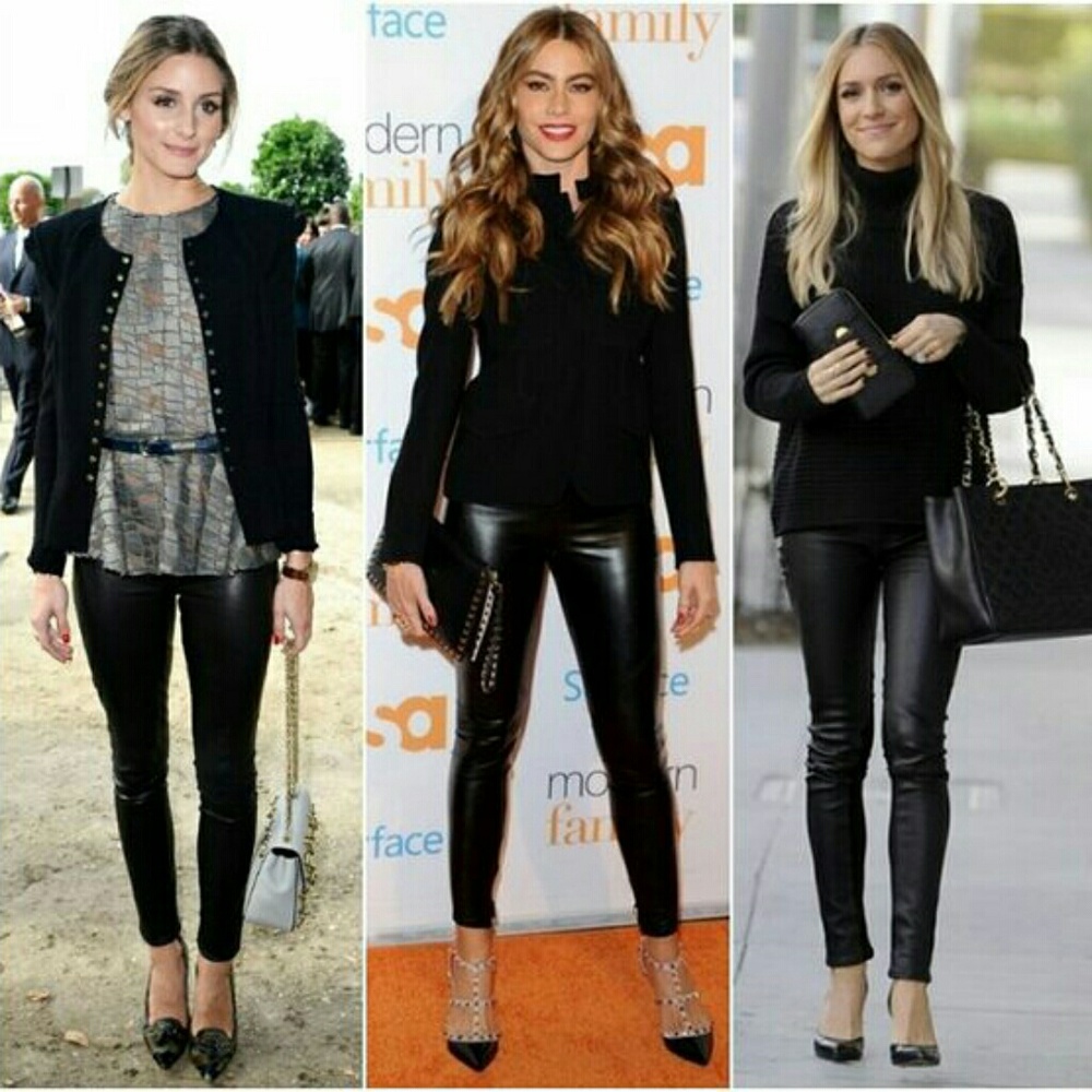 Trouve leggings faux leather medium  black