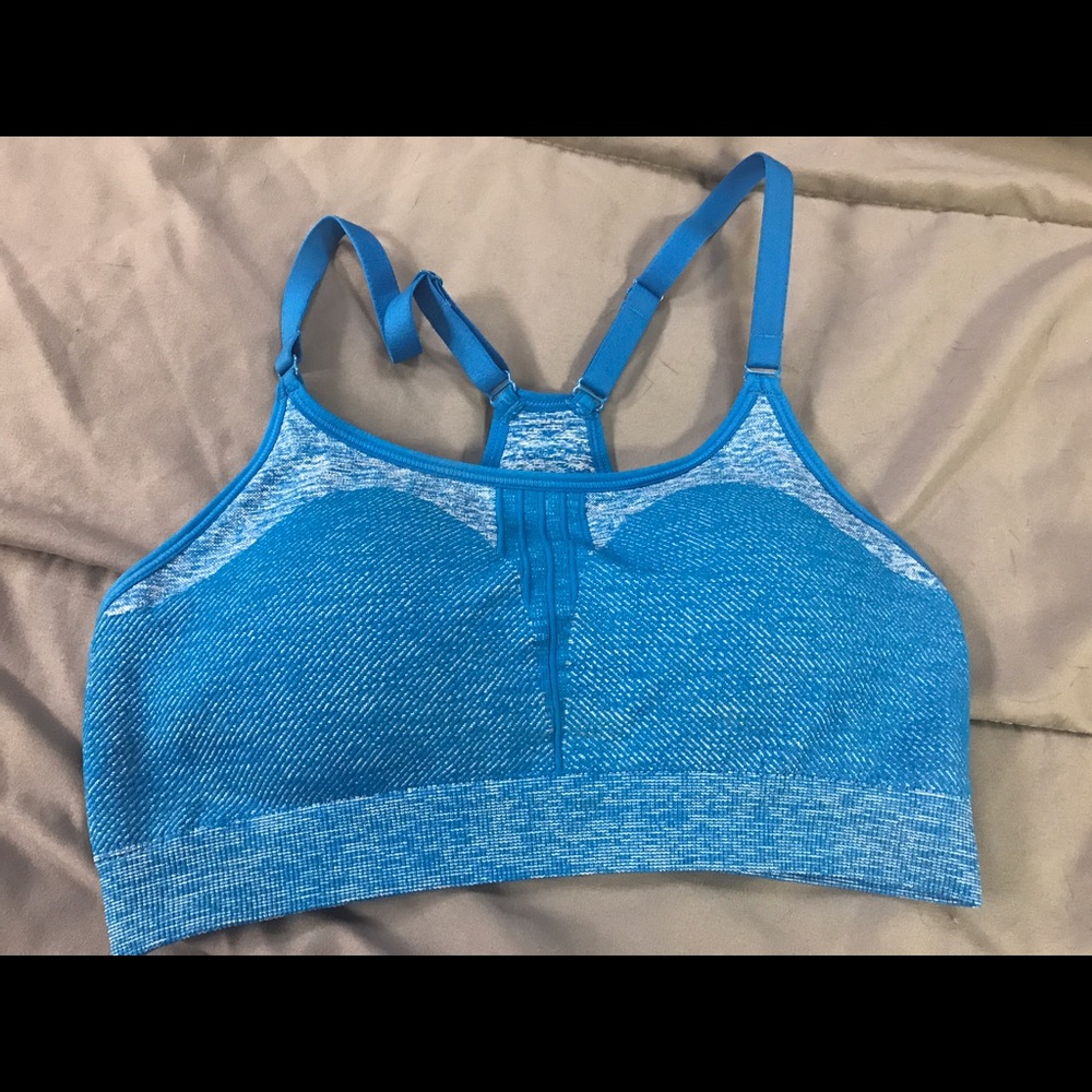 Blue sports bra