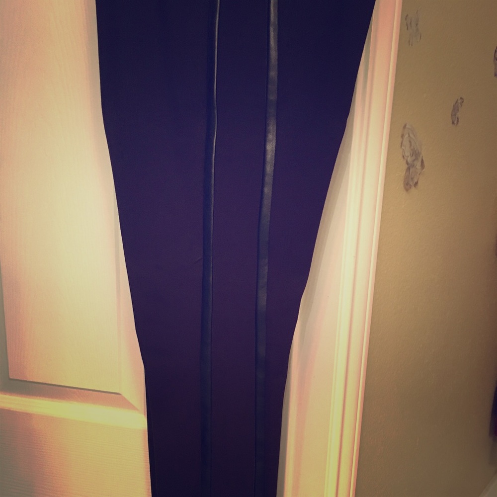 Black skinny legged slacks (fitted)