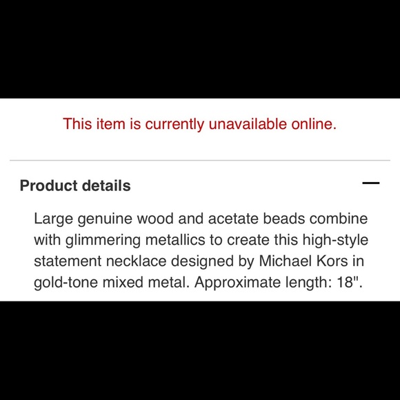 Michael Kors gold wood beaded color block necklace - Picture 2 of 6