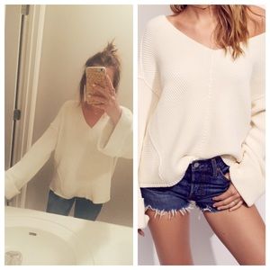 Cream free people sweater