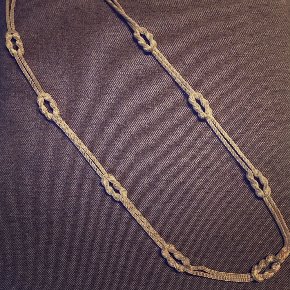 Silver Long Sailor Knots Necklace
