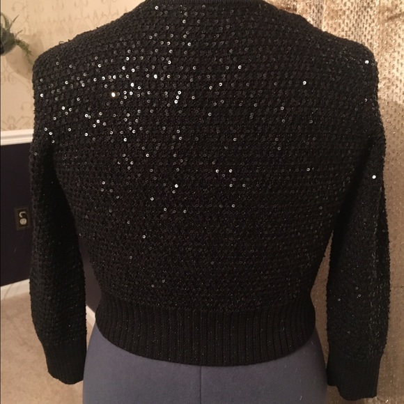 Black Sequin Cardigan by Express Size M - Picture 2 of 2