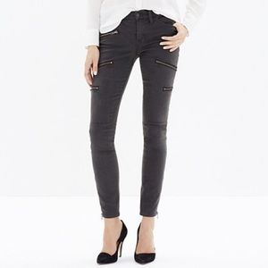 Madewell skinny zip dark grey jeans