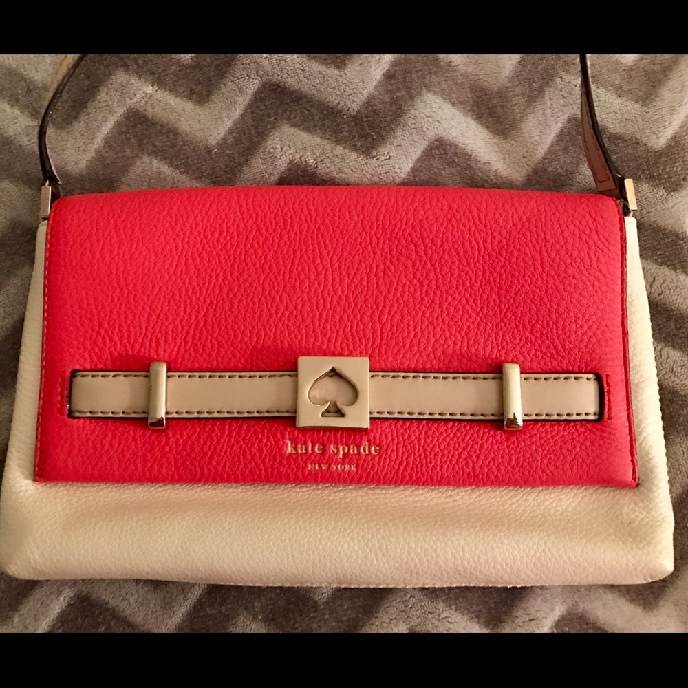 Kate Spade Crossbody white and pink/red