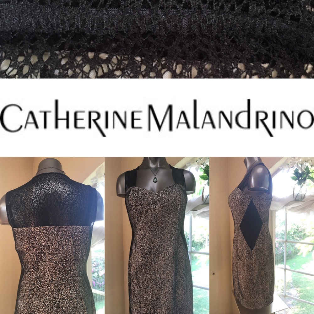 Catherine Malandrino Black Mini Eyelet Dress