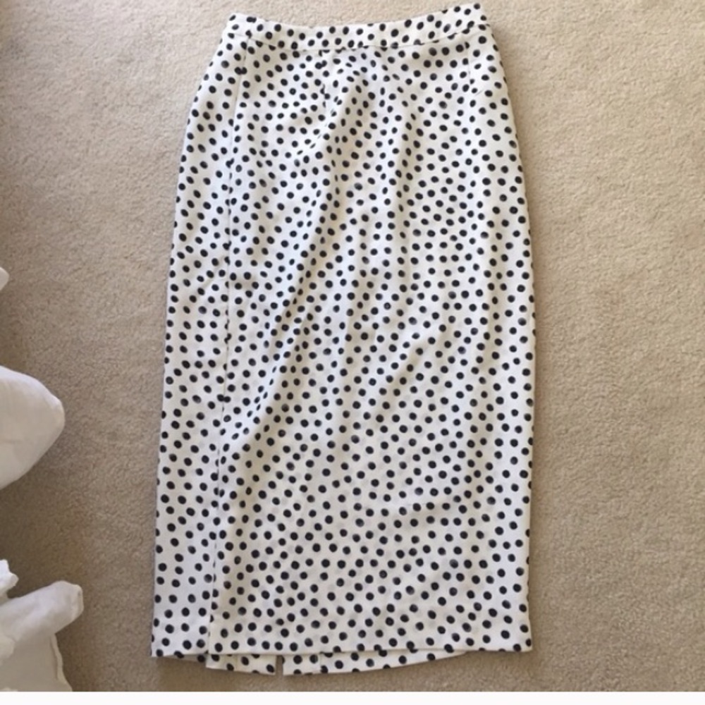 High waisted polka dot pencil skirt