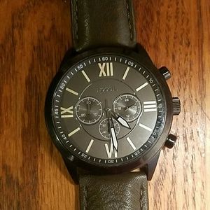 Men's Fossil Flynn Chronograph Leather Strap Watch