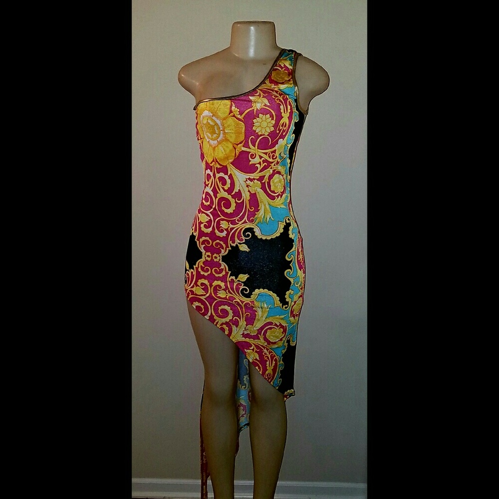 Colorful asymmetric dress