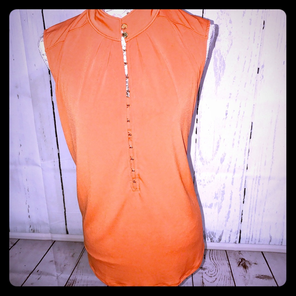 🎈Lovely ANNE KLEIN Sleeveless Orange Blouse TO-20