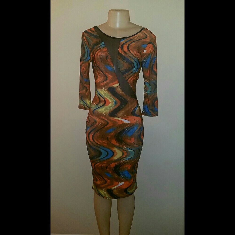 Orange swirl dress