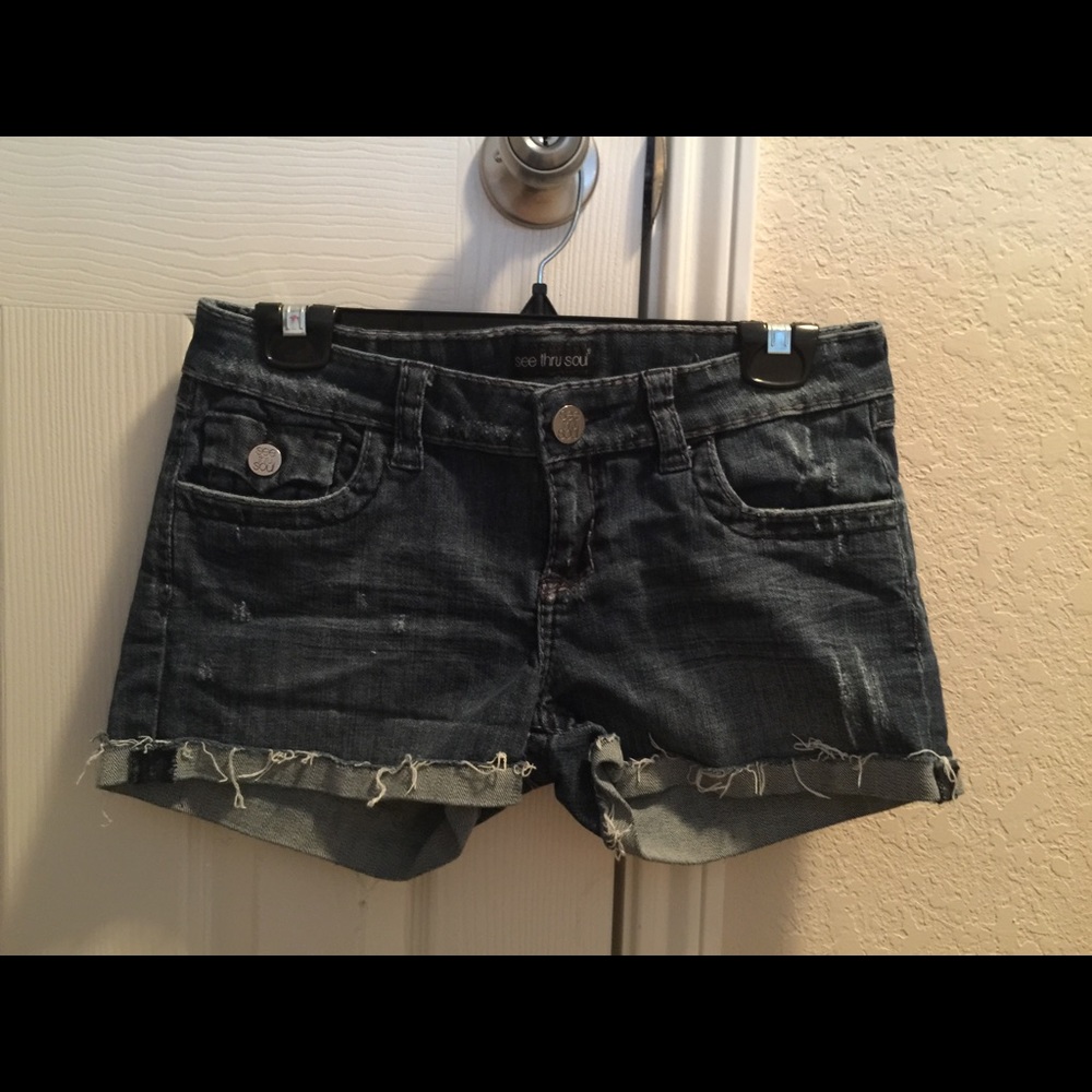 "See Thru Soul" Size 29 Denim Shorts