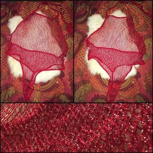 Sparkly fishnet thong bodysuit