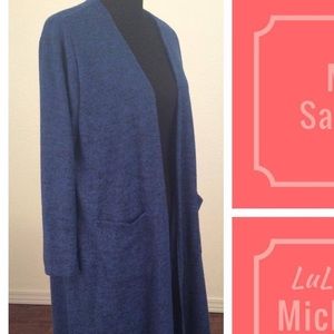 BNWT LuLaRoe Sarah M sweater duster blue fuzzy!