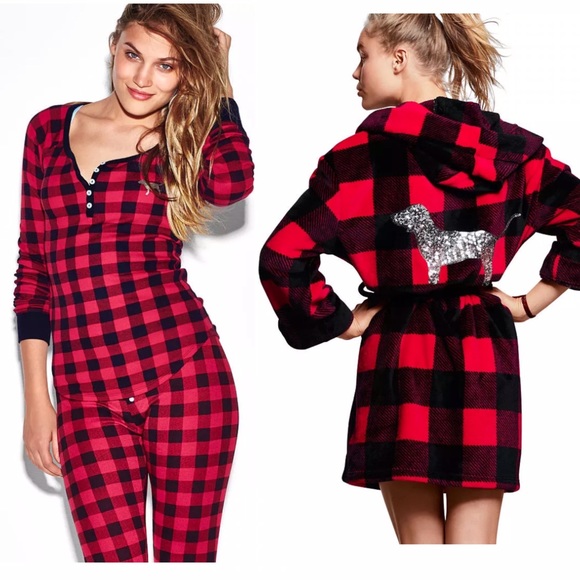 PINK Victoria's Secret | Intimates & Sleepwear | Vs Pink Red Plaid ...