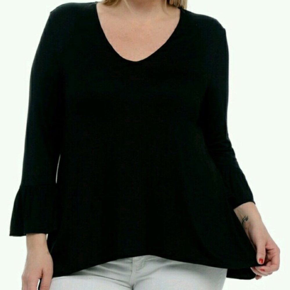 🌟Plus Size🌟 Bellino Plum 3/4 Trumpet Sleeve