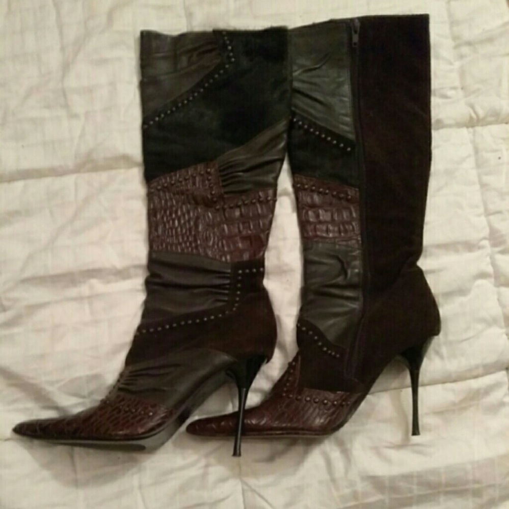 Gently Worn Leather Aldo Boots Size 7 Knee High