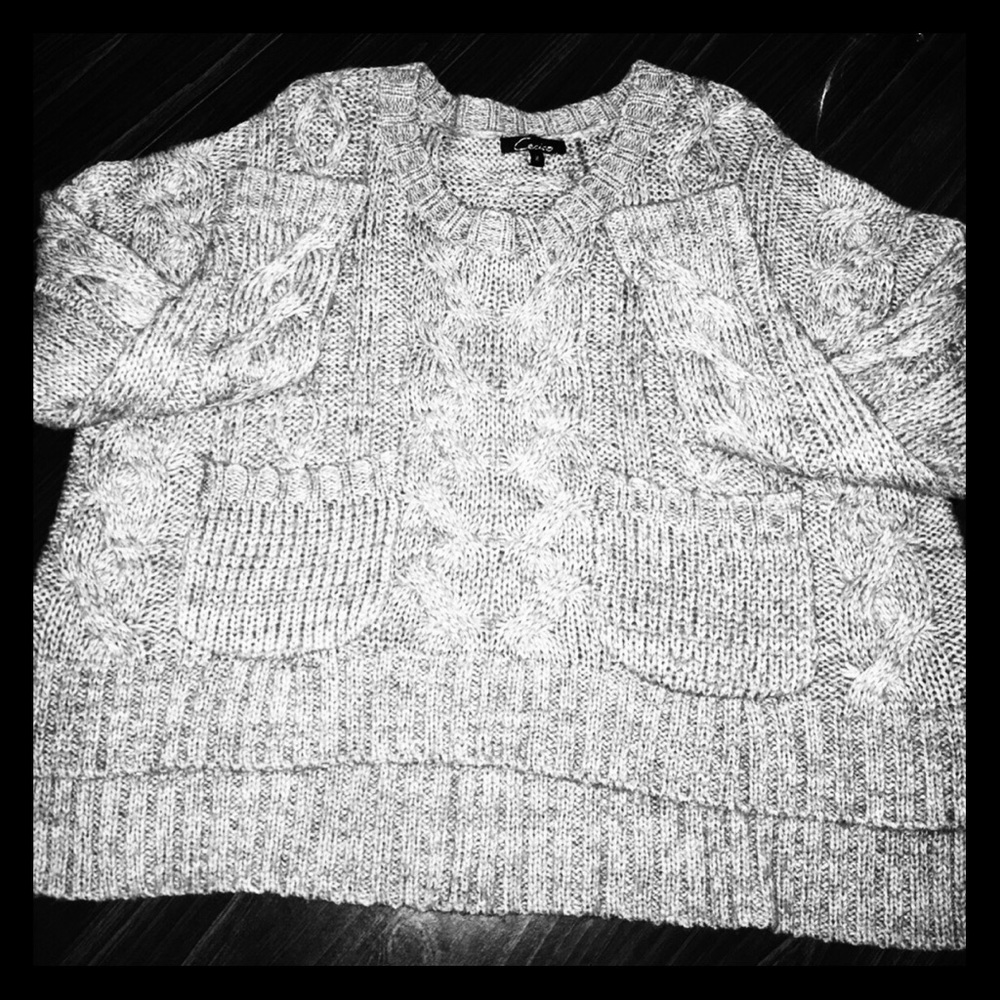 ADORABLE! 💋 Cropped gray sweater