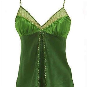 Emerald Green 100% Silk Gold Hawk Tank