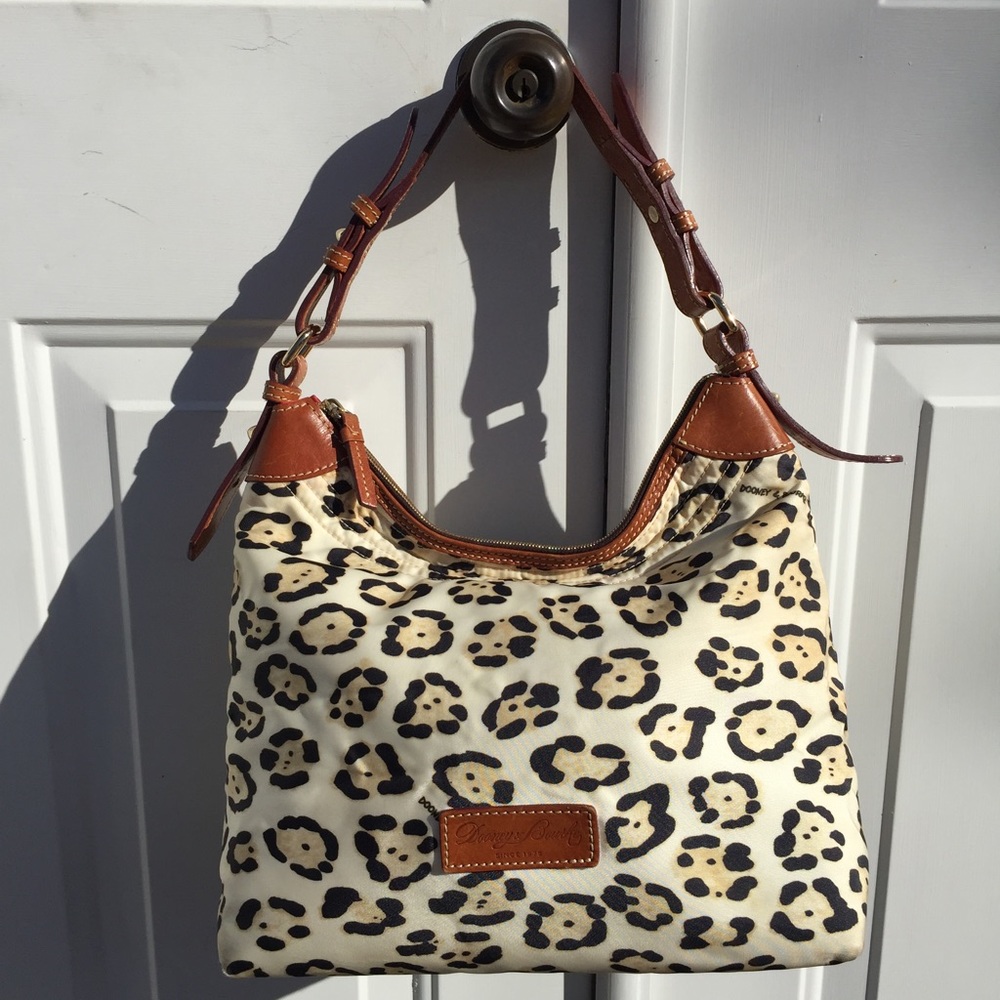 DOONEY AND BOURKE Leopard Hobo Shoulder Bag