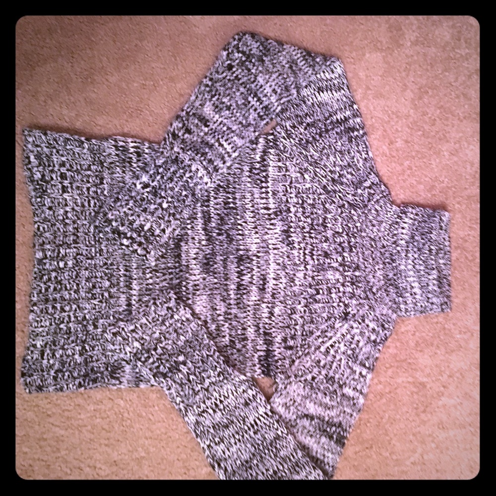 Black and white turtle neck sweater