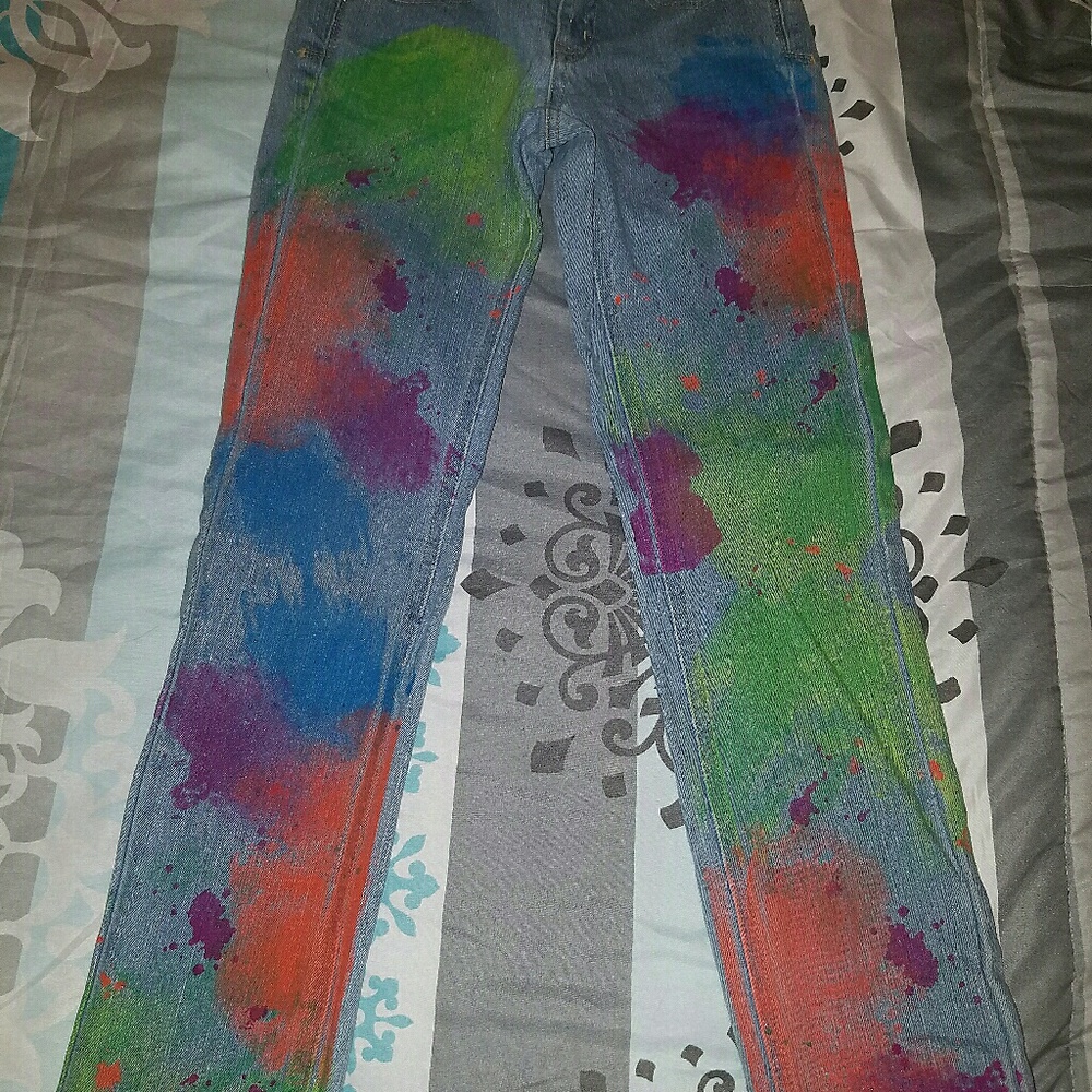 Girls Justice Paint Splatter Jeans NWOT