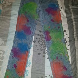 Girls Justice Paint Splatter Jeans NWOT