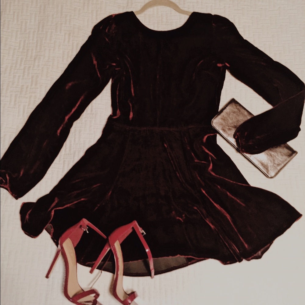Reformation - Gorgeous Berry Velvet Swing Dress
