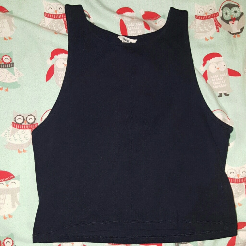 Navy blue cropped top