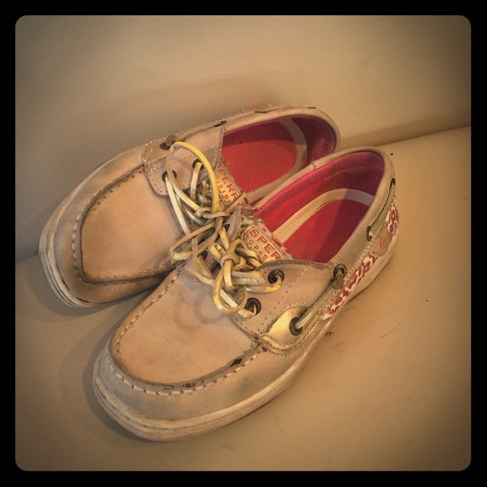 Girls Sperry Top-Sider Boat Shoes Size 1.5 Pink
