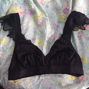 Aerie Brand Size Large Black Bralette w Lace