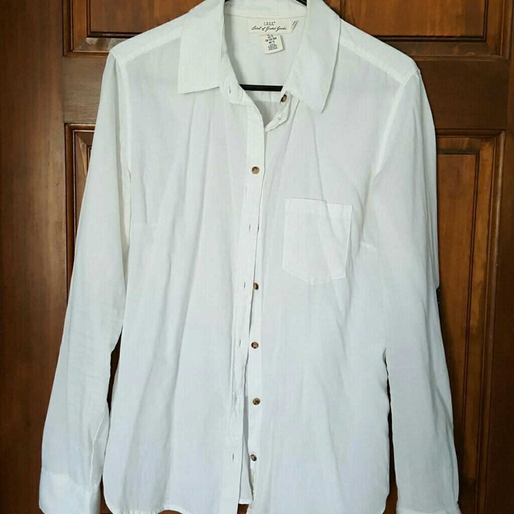 White H&M Button Down Shirt with Elbow Pads