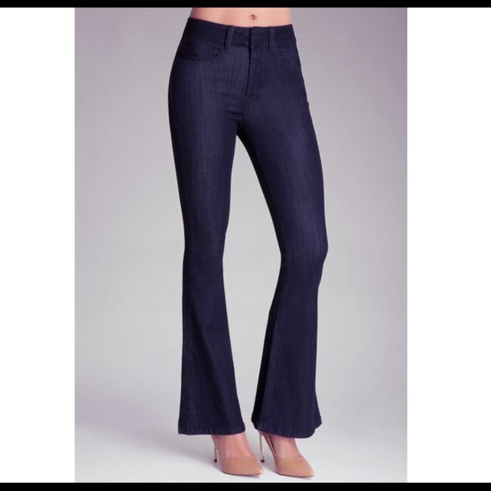 Bebe high rise trouser flare jeans