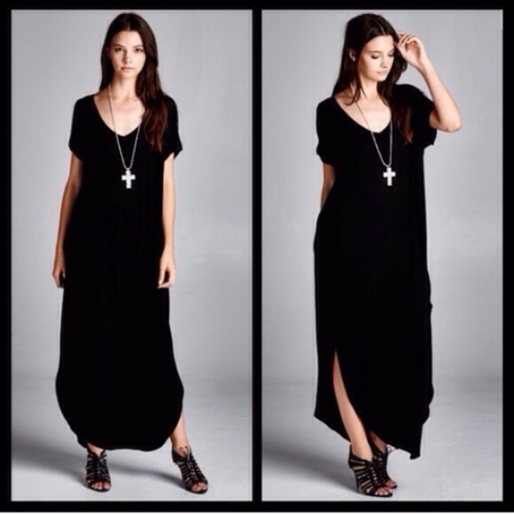 ❣️LAST❣️ Black Oversized Tunic Maxi Dress - Picture 2 of 2