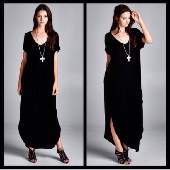 ❣️LAST❣️ Black Oversized Tunic Maxi Dress - Picture 2 of 2