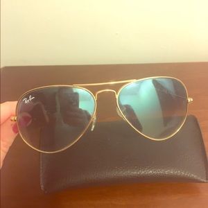 Ray-Ban Aviator blue and gold sunglasses