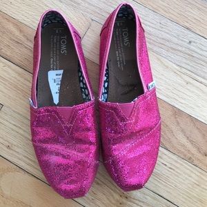 EUC pink sparkly Toms